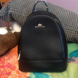Leather black backpack